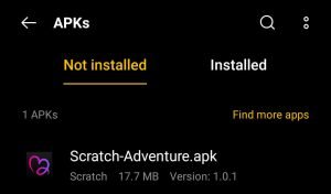 locate Scratch Adventure APK File