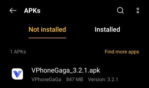 Locate VPhoneGaga APK in File Manager App