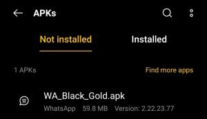 locate the WhatsApp Black Gold APK file