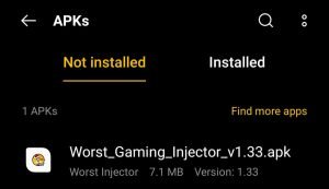 locate Worst Gaming Injector APK File