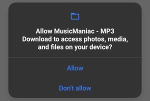 Allow Photos, Media, and File Access to Music Maniac