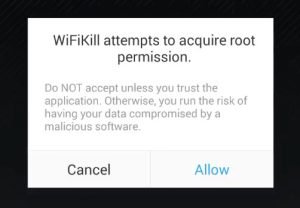 allow root permission to WiFiKill