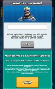 enter your name in Master Royale