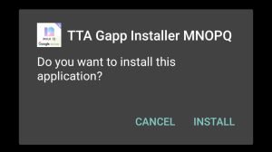 Tap Install to install TTA PQ Gapp Installer