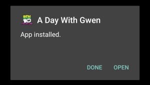Ben 10 A Day With Gwen successfully installed