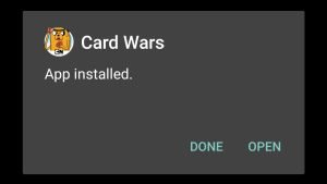 Card Wars successfully installed