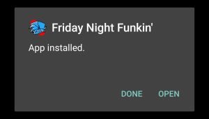 Friday Night Funkin successfully installed