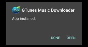 GTunes Music Downloader successfully installed