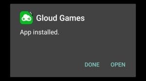 Gloud Games successfully installed