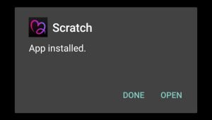 Scratch Adventure successfully installed