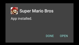 Super Mario Bros successfully installed