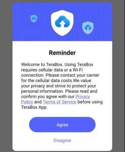 Terabox reminder after installation