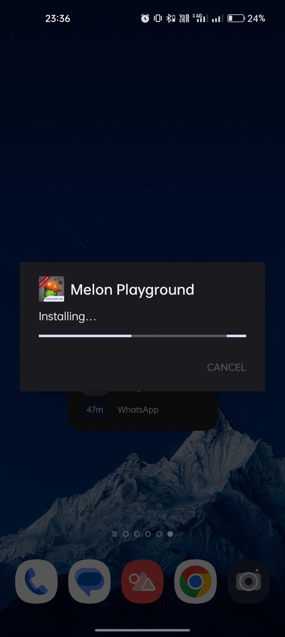 Melon Playground apk installing