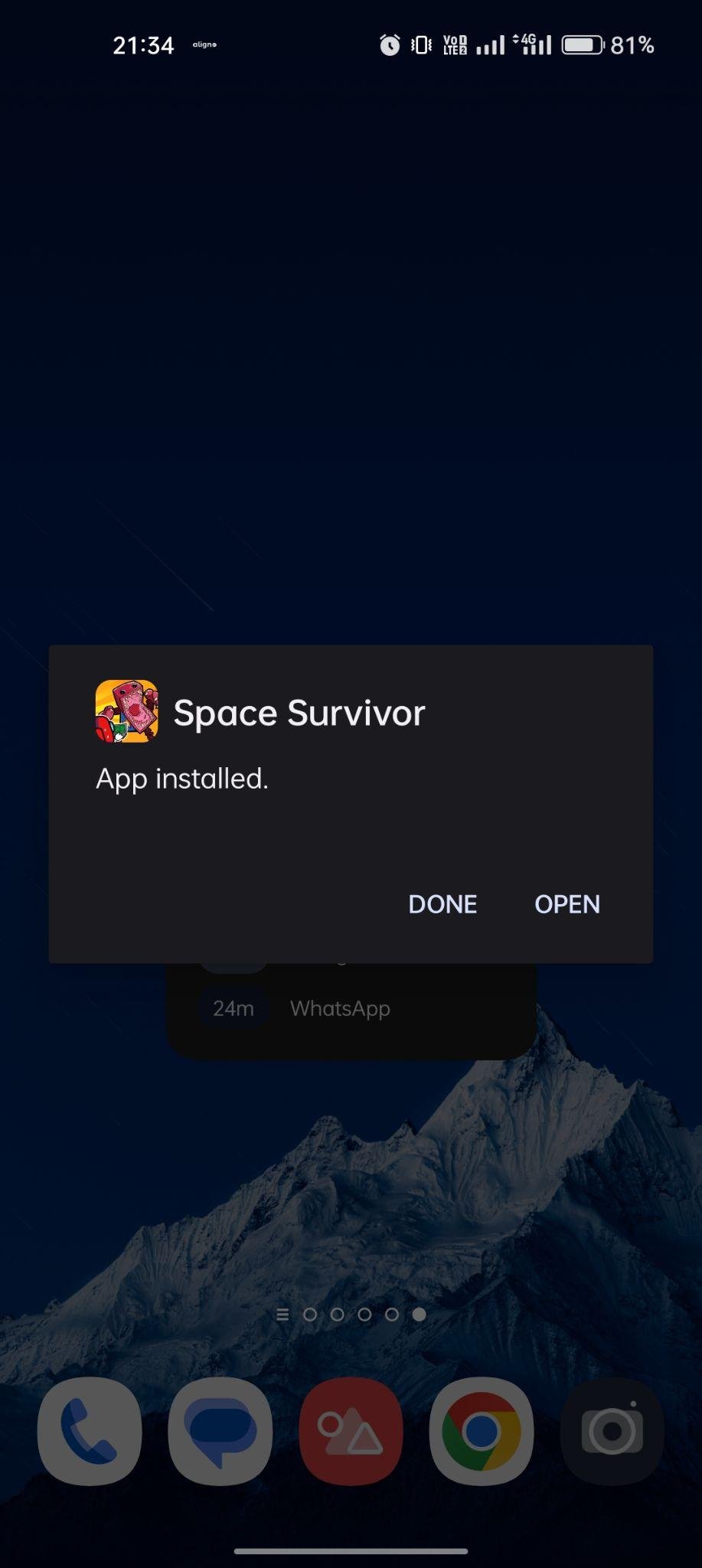 Space Survivor apk installed