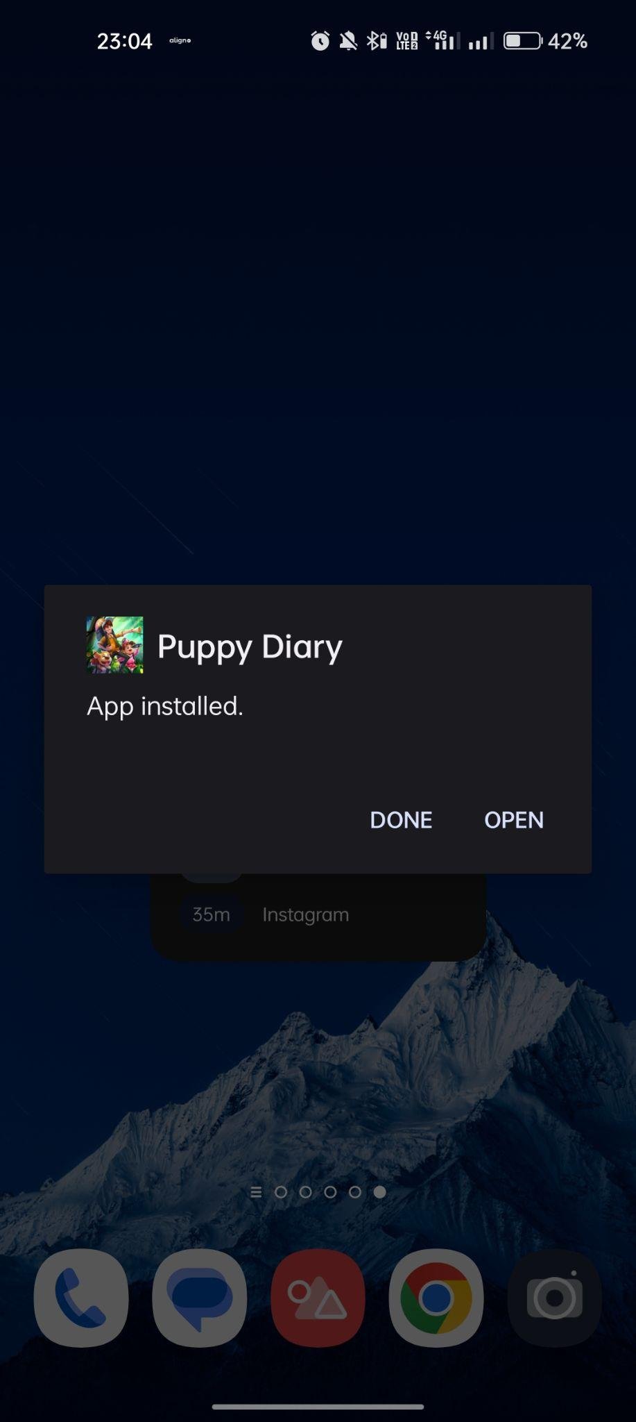 Puppy Diary apk installed