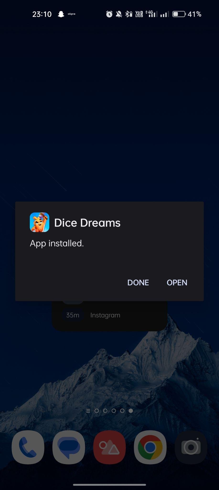 Dice Dreams apk installed