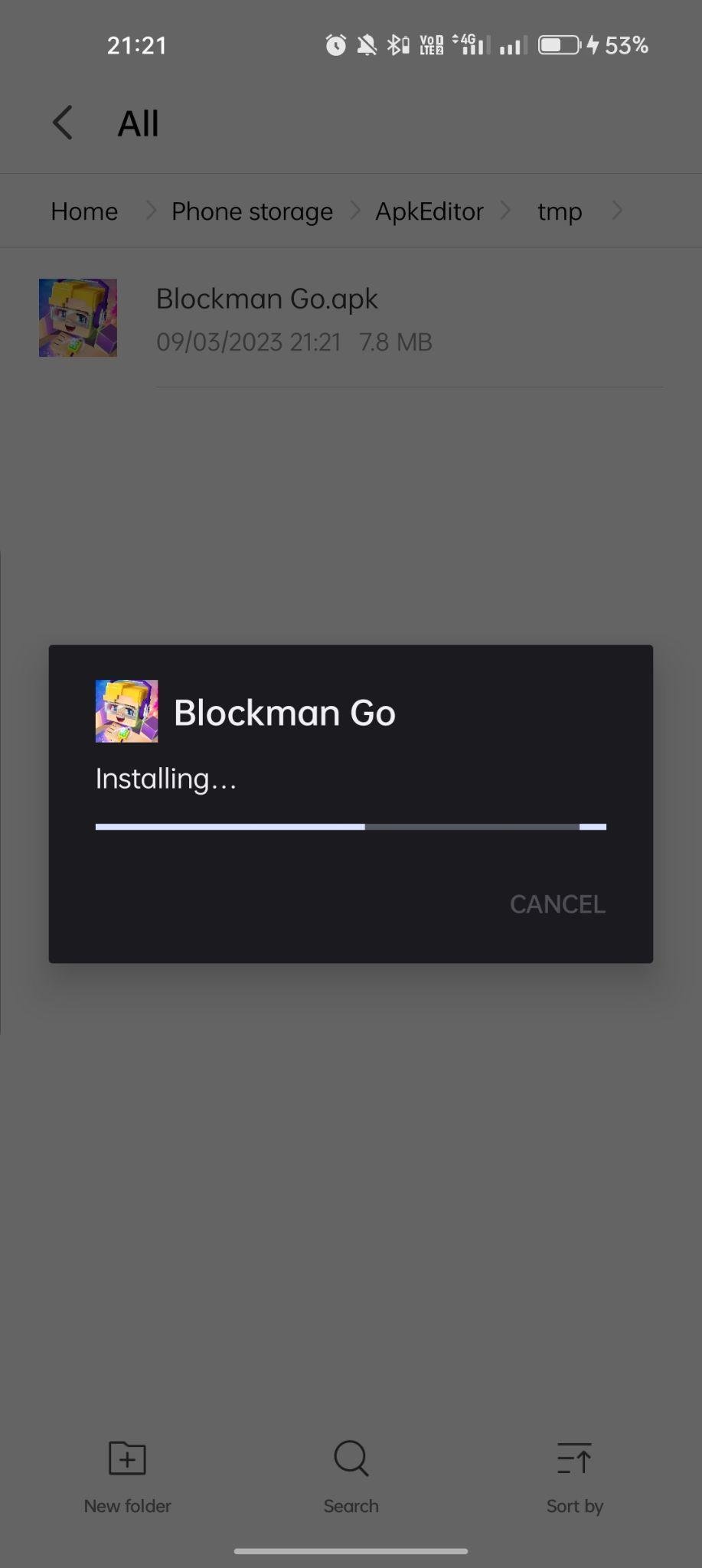 Blockman Go apk installing