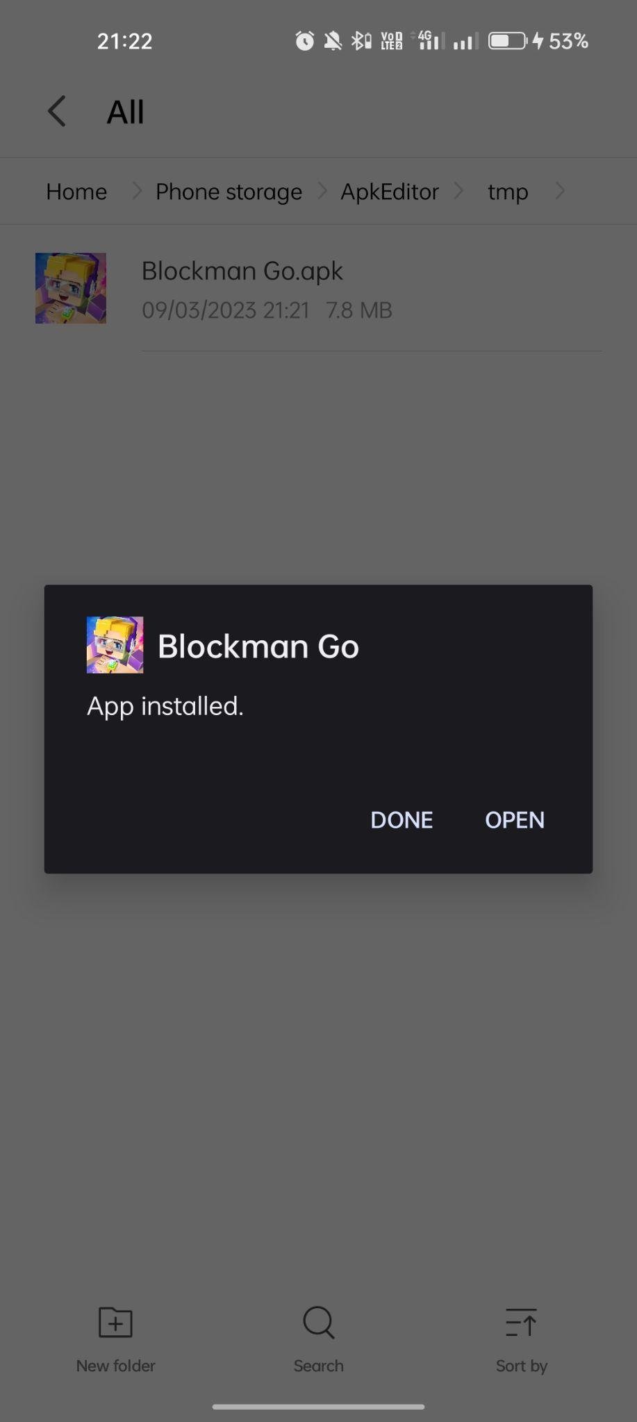 Blockman Go apk installed