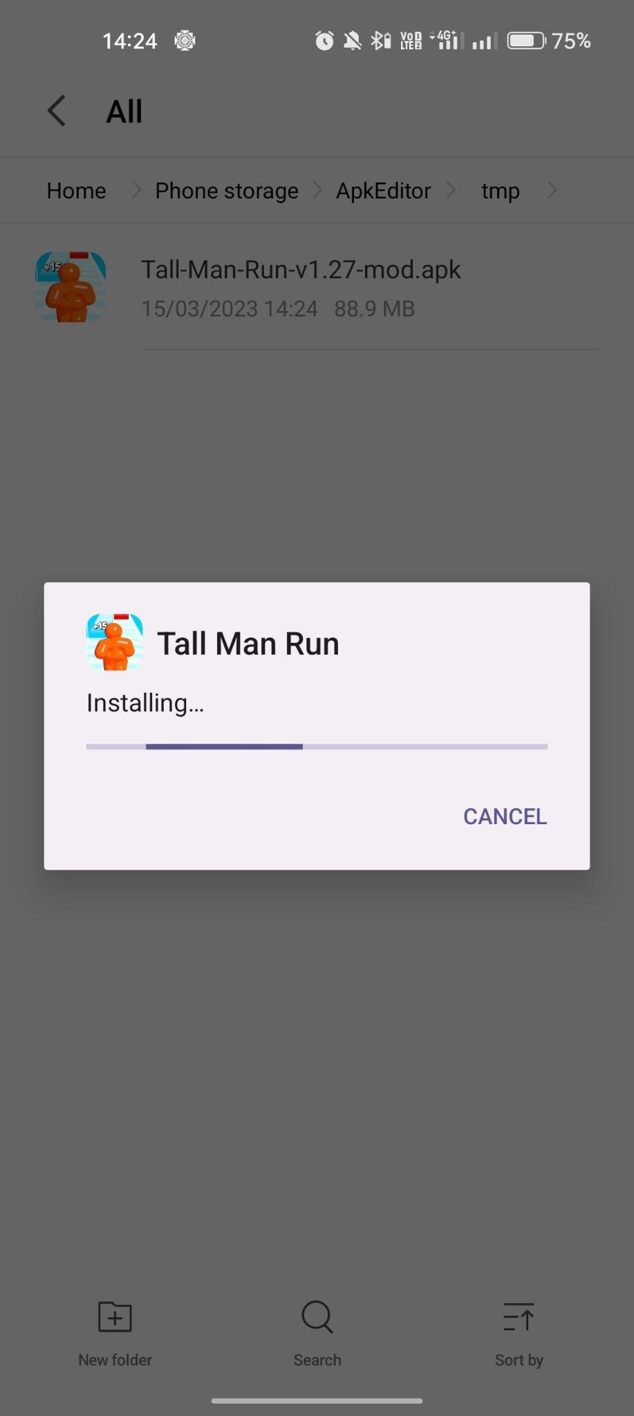 Tall Man Run apk installing