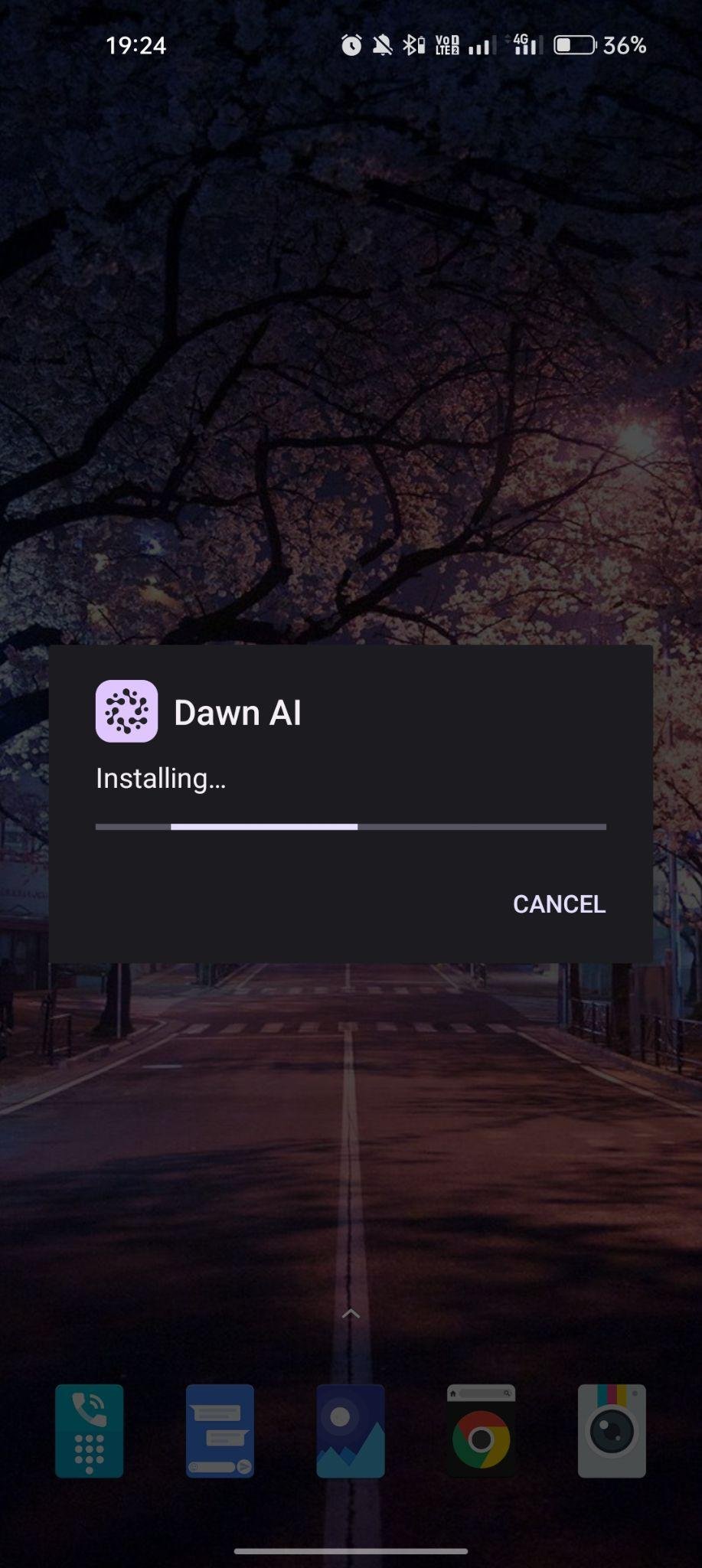 Dawn AI apk installing
