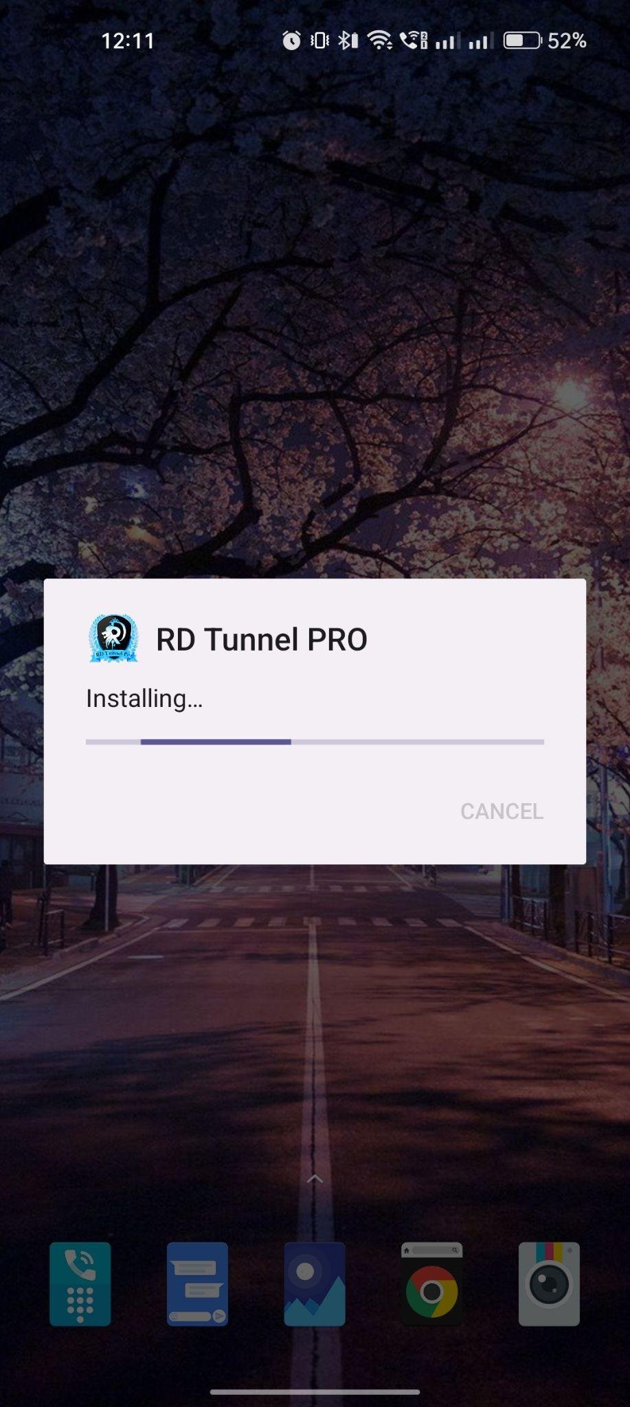 RDTunnel Pro apk installing