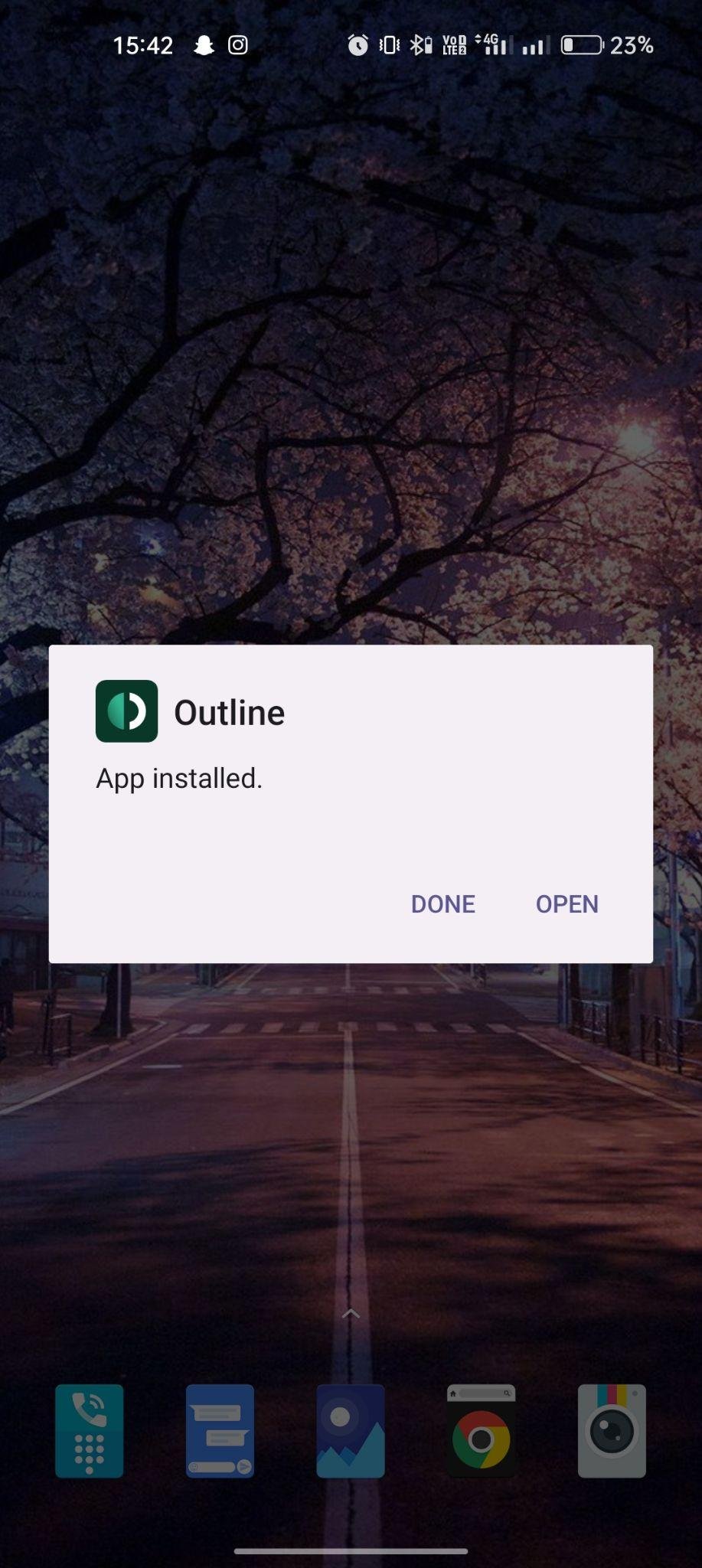 Outline VPN apk installed