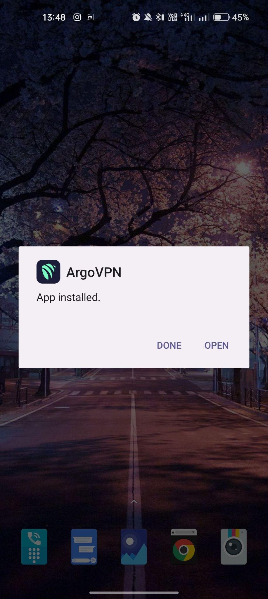 ArgoVPN apk installed