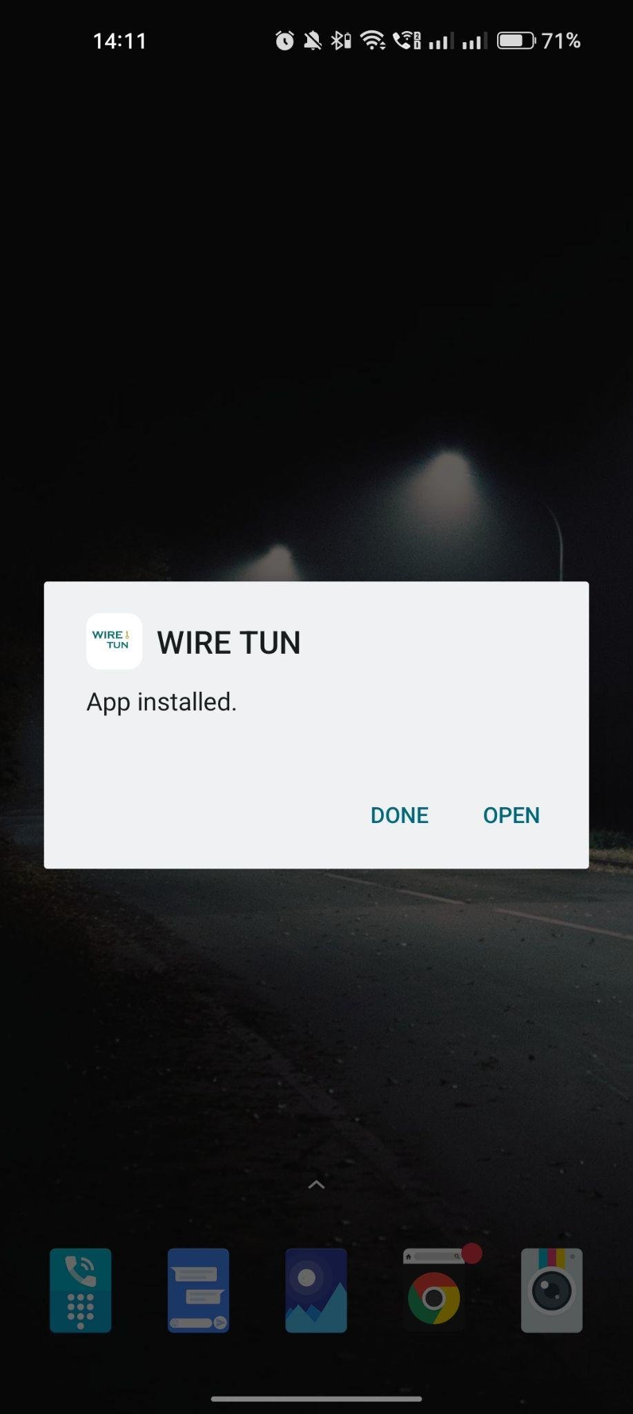 Wire Tun apk installed