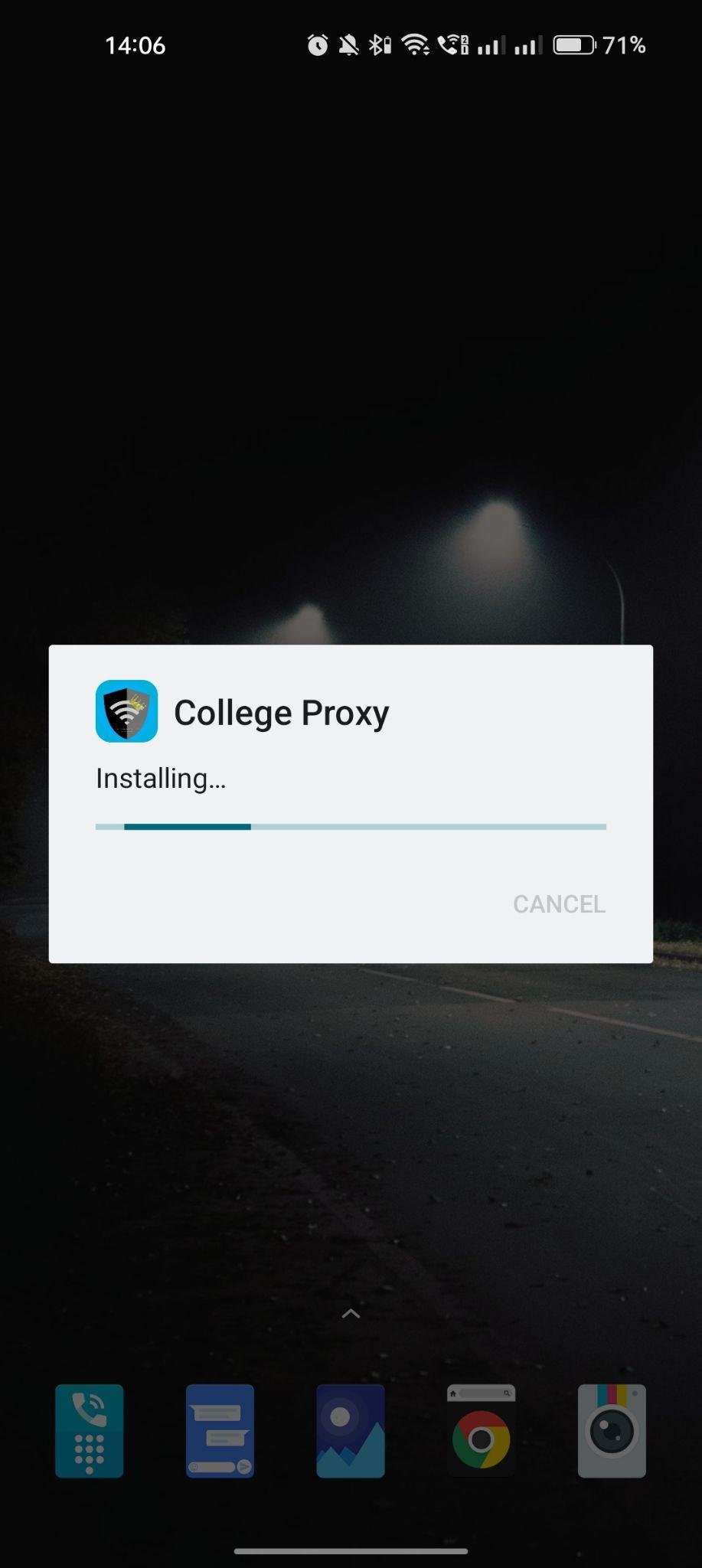College Proxy apk installing