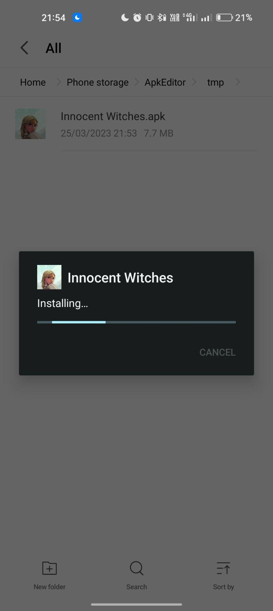 Innocent Witches apk installing