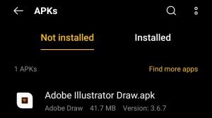 locate Adobe Illustrator Draw APK File