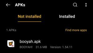 locate the BOOYAH APK File