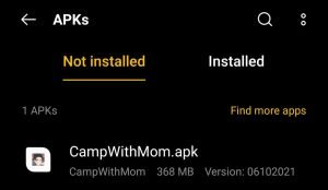 locate Camp With Mom in File Manager App