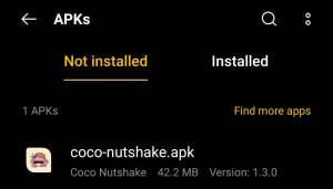 locate the Coconut Shake APK File