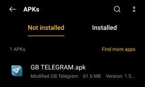 locate GB Telegram APK in File Manager
