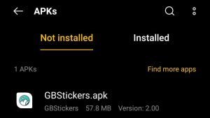 locate the GBStickers Apk file