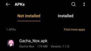 locate the Gacha Nox APK file