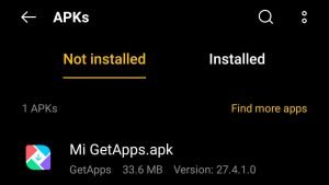 locate GetApps APK File in File Manager