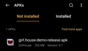 locate the Girl House APK file in your device storage