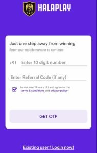 enter your phone number to login to HalaPlay