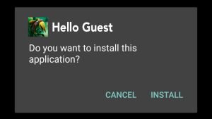 install the Hello Guest Apk