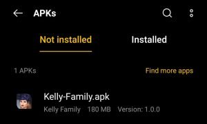 locate Kelly Family APK File in File Manager