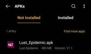 locate Lust Epidemic APK in File Manager