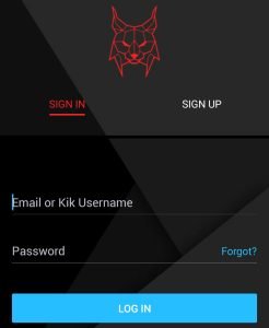log in to Lynx Remix with KIK account