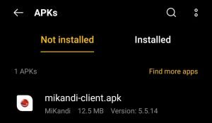 locate Mikandi APK File in File Manager