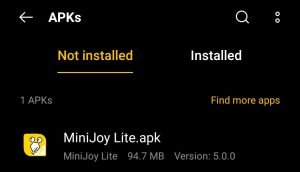 locate the MiniJoy APK file in File Manager App
