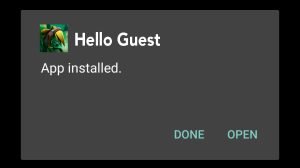 Hello Guest successfully installed