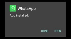 WhatsApp Go successfully installed