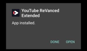 YouTube Pro successfully installed