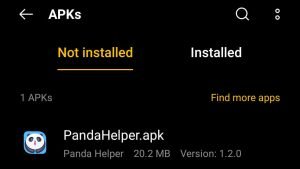 locate Panda Helper APK File